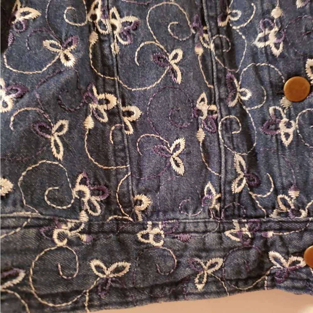 ANALOGY Vintage Leslie  Jacket Womens S Floral Embroidered Button Up - Picture 2 of 4
